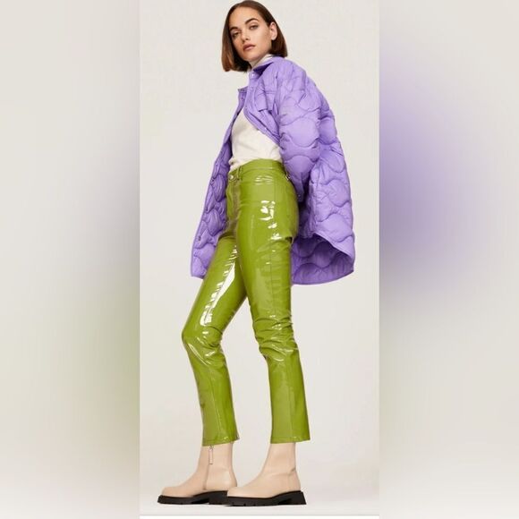 Simon Miller Faux Leather Pants Green Size 29 - Picture 1 of 7